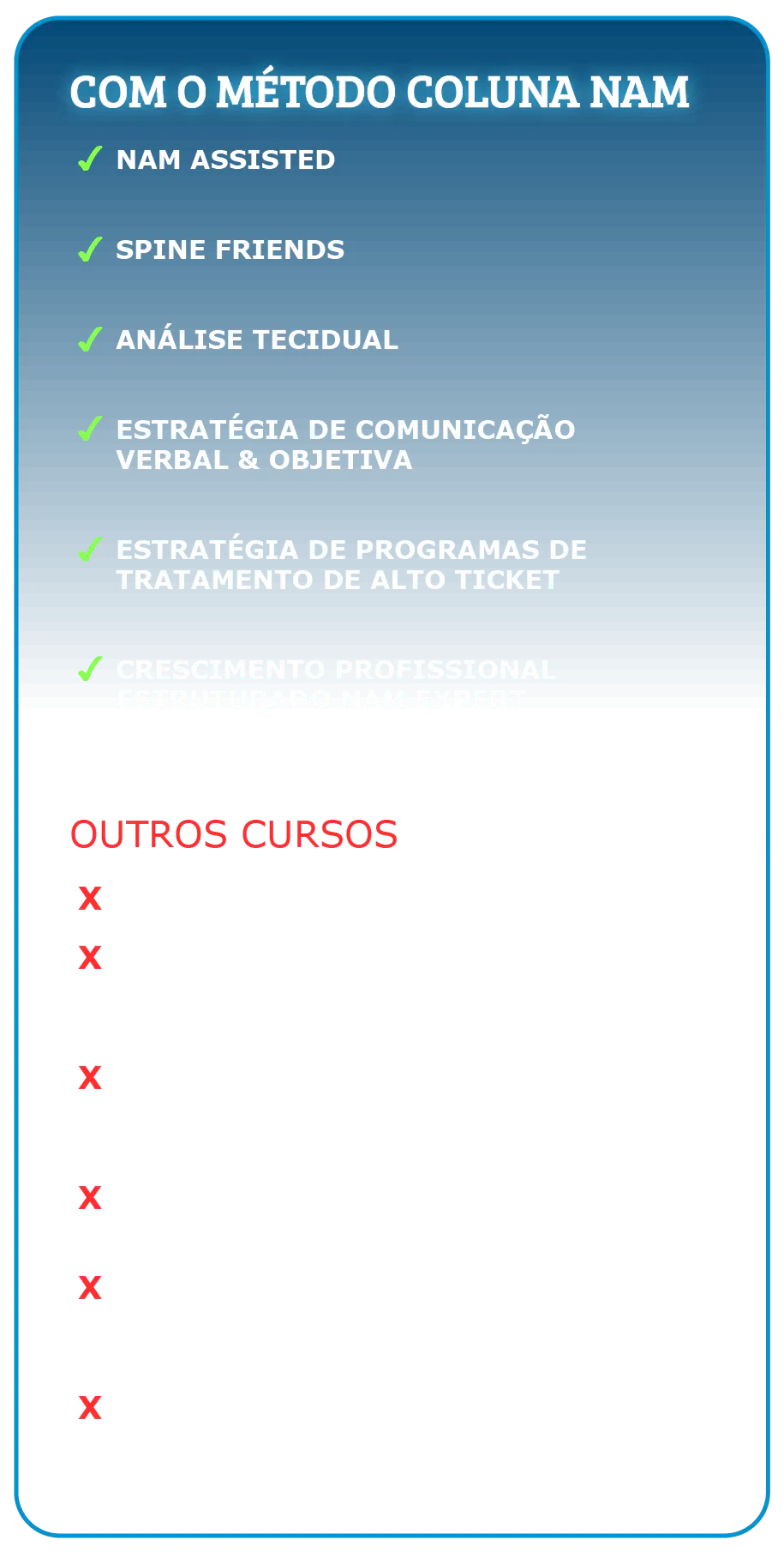Comparativo COLUNA NAM X OUTROS CURSOS - Smart